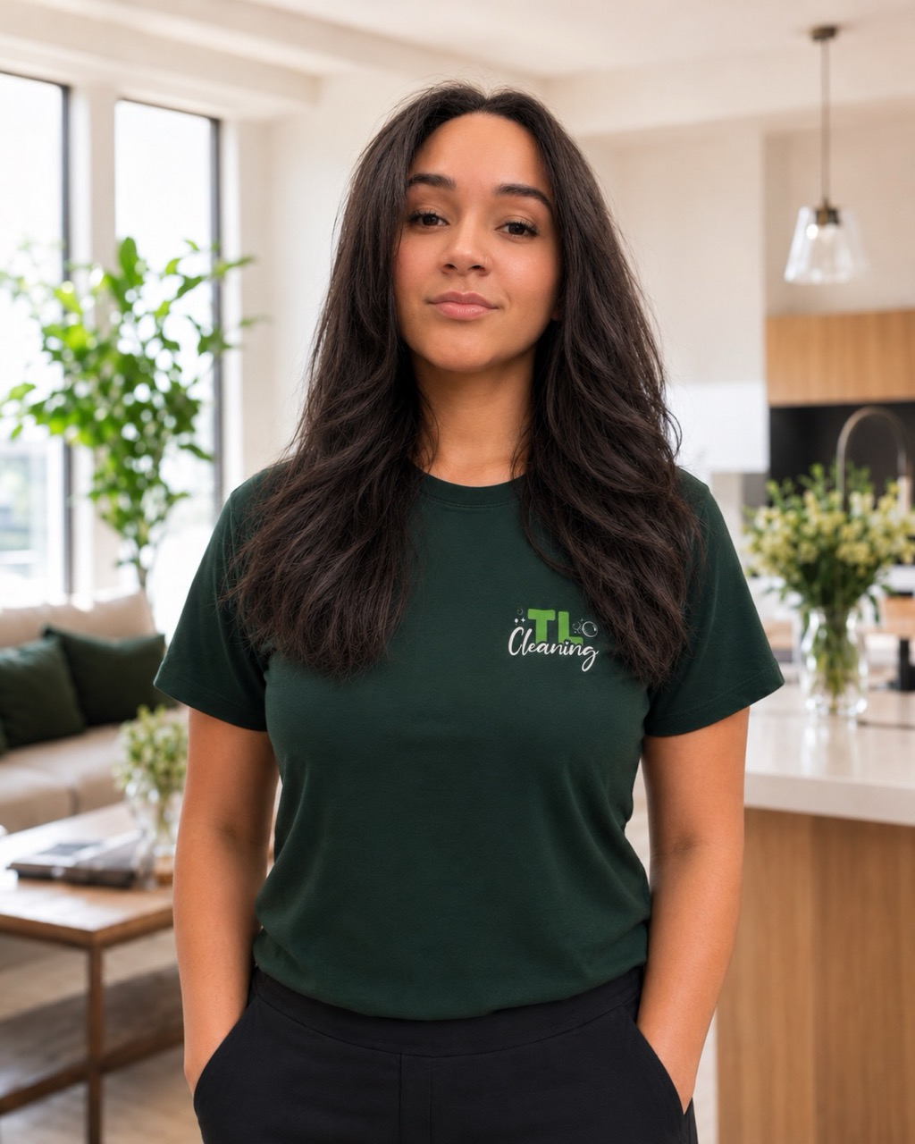 Isa Santos, founder of TL Cleaning Solutions, and her team